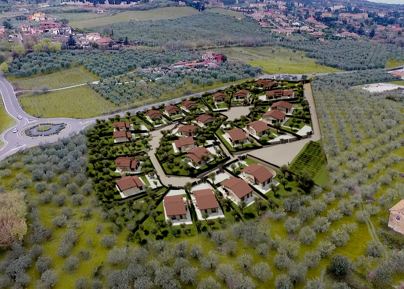Villa Colle degli Ulivi con portico, giardino e ulivi