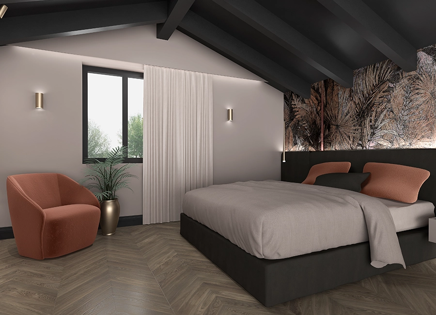 Interno moderno villa Colle degli Ulivi
