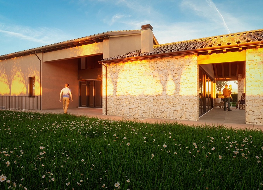 Villa Tipologia B Colle degli Ulivi Frascati con giardino e portico