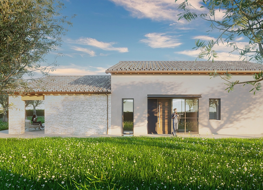 Villa Tipologia B con portico e verde