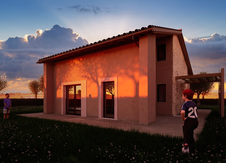 Interno moderno villa Colle degli Ulivi